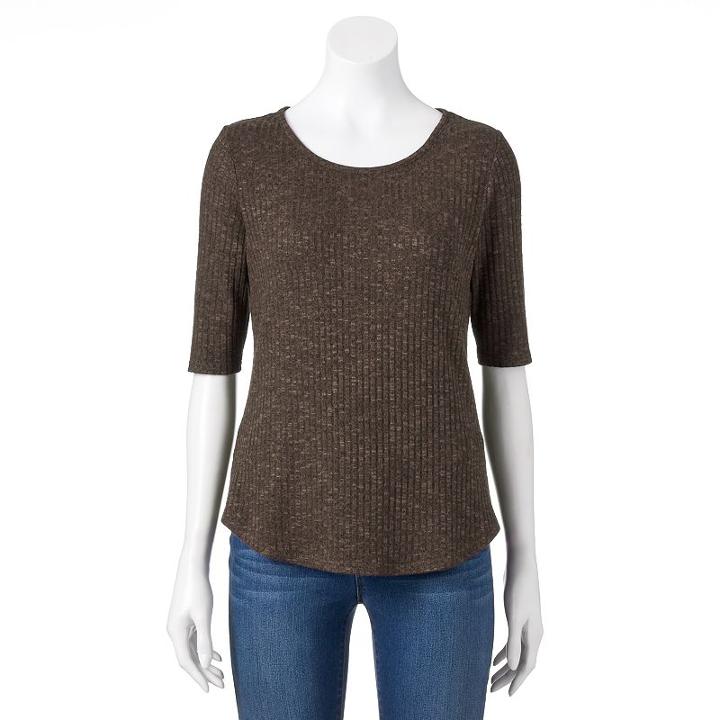 Women's Apt. 9&reg; Essential Marled Tee, Size: Xs, Med Beige