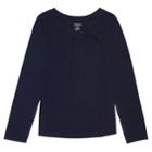 Girls 7-16 & Plus Size French Toast Long Sleeve V-neck Tee, Size: 14-16, Blue (navy)