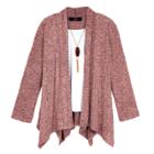 Girls 7-16 & Plus Size Iz Amy Byer Handkerchief Hem Cozy Top With Necklace, Size: Large, Light Pink