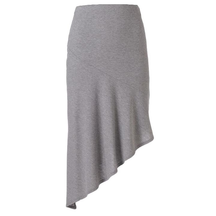 Women's Apt. 9&reg; Asymmetrical Ribbed Skirt, Size: Small, Grey Other