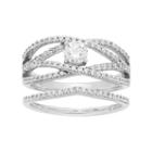 14k White Gold 1 Carat T.w. Igl Certified Diamond Openwork Engagement Ring Set, Women's, Size: 5