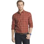 Men's Arrow Classic-fit Plaid Button-down Shirt, Size: Small, Drk Orange
