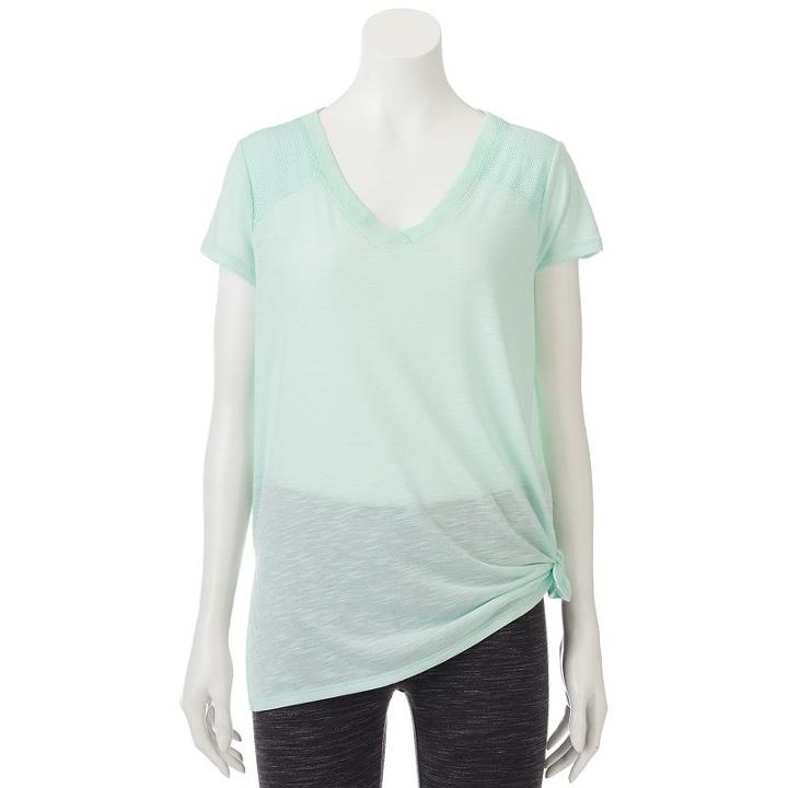 Juniors' So&reg; Knot Front Active Tee, Teens, Size: Small, Brt Green