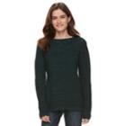 Women's Croft & Barrow&reg; Cable-knit Boatneck Sweater, Size: Xl, Turquoise/blue (turq/aqua)