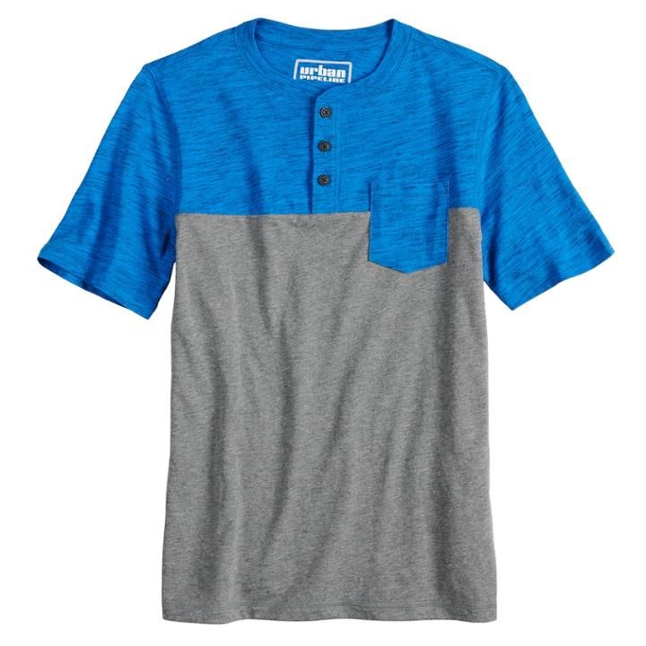 Boys 8-20 Urban Pipeline&reg; Colorblock Henley, Size: Xl, Blue (navy)