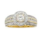 Round-cut Igl Certified Diamond Halo Engagement Ring In 14k Gold (1 Ct. T.w.), Women's, Size: 5.50, White