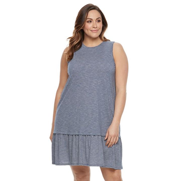 Plus Size Sonoma Goods For Life&trade; Drop-waist Flounce Dress, Women's, Size: 1xl, Dark Blue