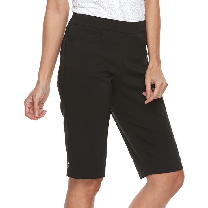 Petite Napa Valley Millennium Pull-on Skimmer Shorts, Women's, Size: 4 Petite, Black