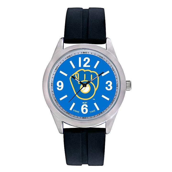 Men's Game Time Milwaukee Brewers Varsity Watch, Black