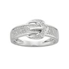 Platina 4 Diamond Accent Buckle Ring, Women's, Size: 8, White