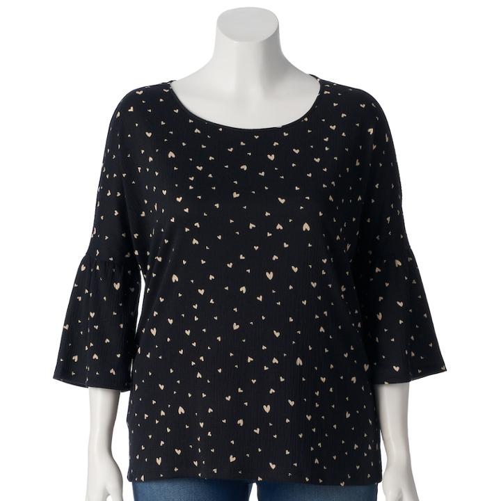 Plus Size Lc Lauren Conrad Bell Sleeve Top, Women's, Size: 1xl, Oxford