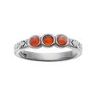 Sterling Silver Simulated Red Jasper Cabochon 3-stone Ring, Women's, Size: 9