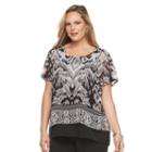Plus Size Dana Buchman Split Back Layered Top, Women's, Size: 1xl, Med Beige