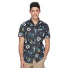 Men's Urban Pipeline&reg; Maxflex Print Button-down Shirt, Size: Xl, Black