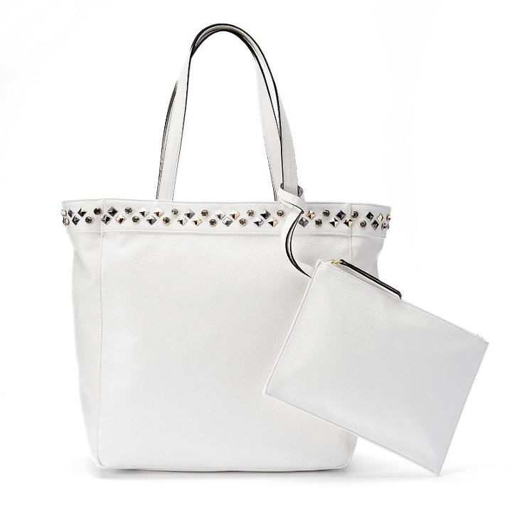 Juicy Couture Right Now Studded Tote With Pouch, Women's, White