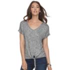 Women's Juicy Couture Tie-front Tee, Size: Large, Light Grey