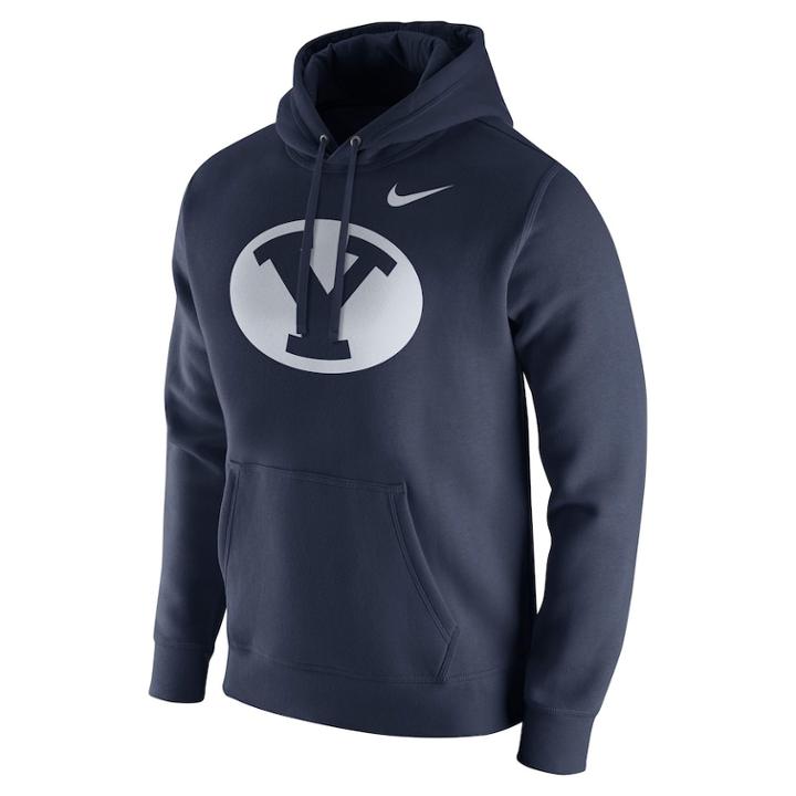 Men's Nike Byu Cougars Club Hoodie, Size: Xxl, Blue (navy)