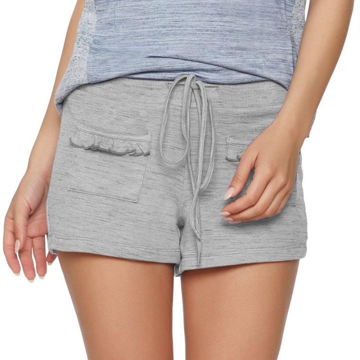 Women's Jezebel Ruffle Trim French Terry Shorts, Size: Xl, Light Grey