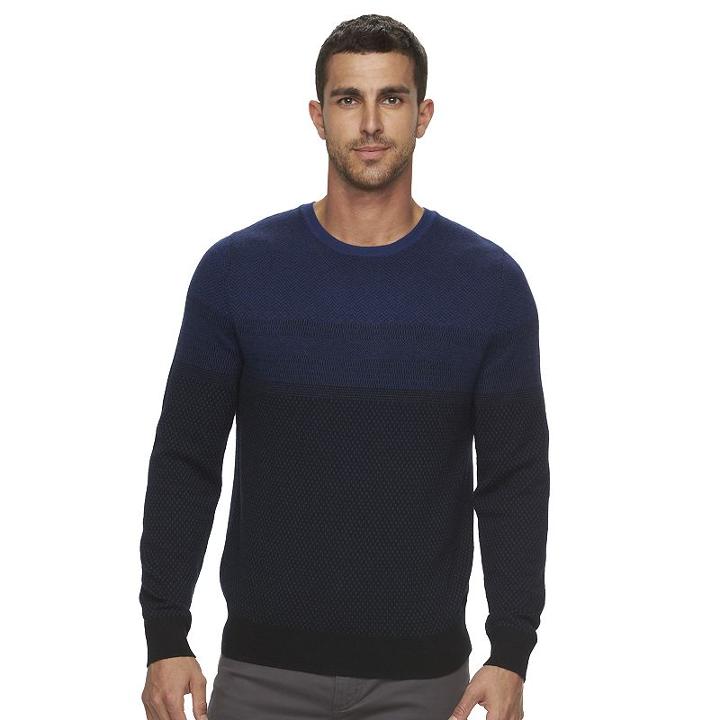 Men's Marc Anthony Slim-fit Fairisle Wool-blend Sweater, Size: Xxl, Blue