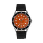 Peugeot Men's Nylon & Leather Sport Watch - 2057or, Size: Large, Black