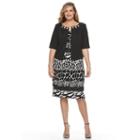 Plus Size Maya Brooke Animal Sheath Dress & Solid Jacket Set, Women's, Size: 24 W, Oxford