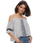 Juniors' Rewind High-low Cold-shoulder Peasant Top, Teens, Size: Large, Blue