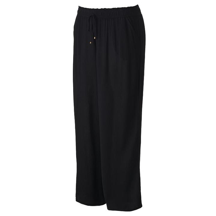 Juniors' Plus Size Joe B Black Palazzo Pants, Girl's, Size: 3xl