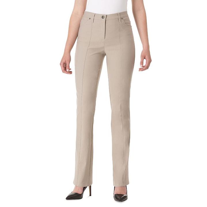 Women's Haggar Flatten It Stretch Pintuck Pants, Size: 8, Beige Oth