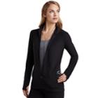 Women's Cuddl Duds Stretch Fleece Zip-up Top, Size: Small, Black