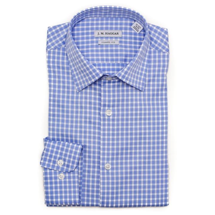 Men's Haggar Premium Performance Regular-fit Stretch Dress Shirt, Size: 17.5-34/35, Light Blue