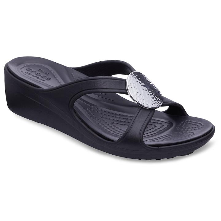 Crocs Sanrah Women's Wedge Sandals, Size: 11, Grey