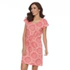 Women's Caribbean Joe Print Sheath Dress, Size: Large, Light Red