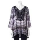 Women's World Unity Crochet High-low Tunic, Size: Large, Grey (charcoal)