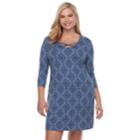 Juniors' Plus Size Mudd&reg; Cross Front Bodycon Dress, Teens, Size: 1xl, Med Blue