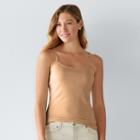 Women's Sonoma Goods For Life&trade; Everyday Scoopneck Camisole, Size: Small, Med Beige