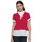 Women's Elle&trade; Tie-neck Mock Layer Top, Size: Xl, Med Red