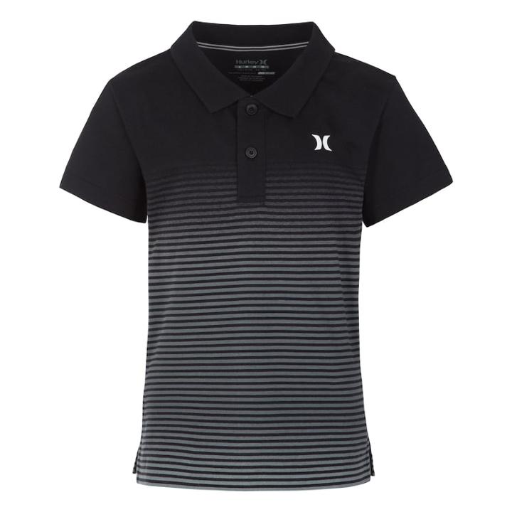Boys 4-7 Hurley Dri-fit Ombre Polo Shirt, Size: 6, Black