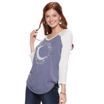 Juniors' Not All Who Wander Are Lost Crescent Moon Tee, Teens, Size: Small, Blue (navy)