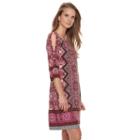 Petite Suite 7 Geometric Print Shift Dress, Women's, Size: 14 Petite, Red Other