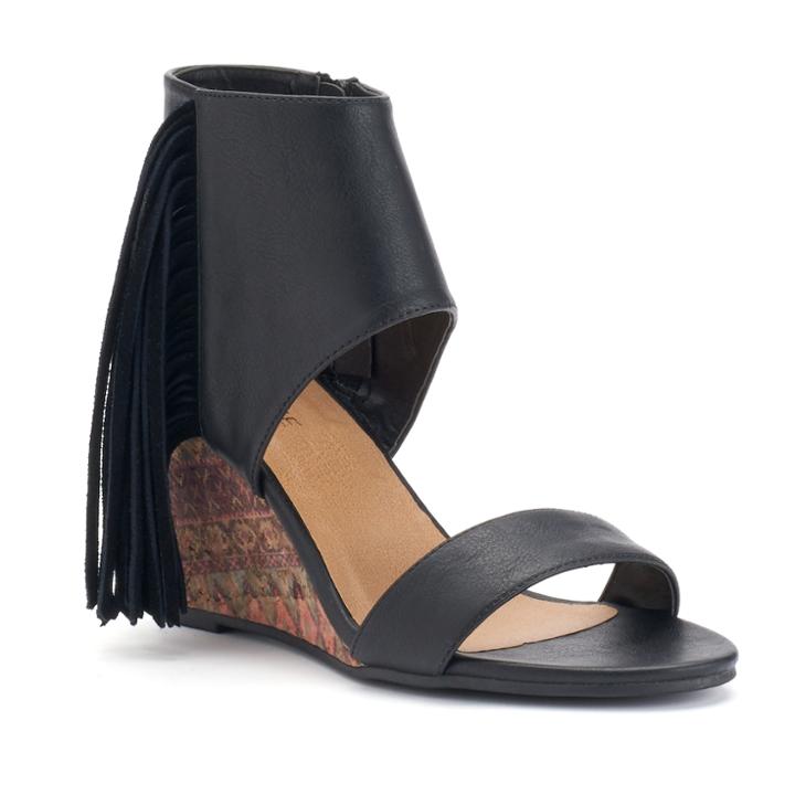 Rampage Winnie Women's Wedge Sandals, Size: Medium (8), Black