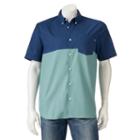 Men's Vans Colorblock Button-down Shirt, Size: Medium, Dark Green