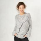 Women's Lc Lauren Conrad Cable Knit Boatneck Sweater, Size: Xl, Grey Other