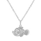 Disney / Pixar Finding Nemo Sterling Silver Pendant Necklace, Women's, Size: 18, Grey