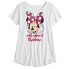 Girls 7-16 Disney's Minnie Mouse Glitter All About The Bow Graphic Tee, Size: Medium, White