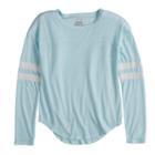 Girls 7-16 So&reg; Striped Varsity Tee, Size: 14, Light Blue