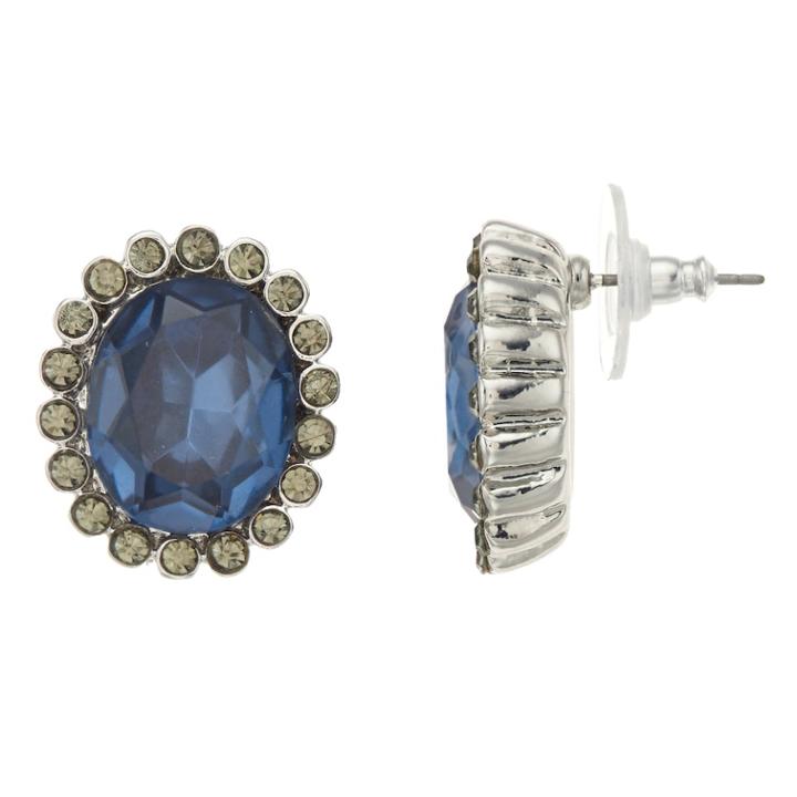 Simply Vera Vera Wang Simulated Crystal Oval Halo Stud Earrings, Women's, Blue
