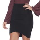 Juniors' Joe B Ribbed Tulip Hem Skirt, Teens, Size: Xl, Black