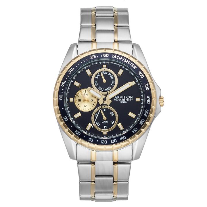 Armitron Men's Two Tone Stainless Steel Dress Watch - 20/5313bktt, Size: Large, Multicolor