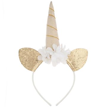 Girls 4-16 Elli By Capelli Glitter Unicorn Headband, Drk Yellow