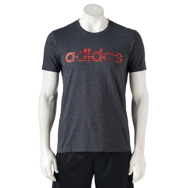 Men's Adidas Linear Graphic Tee, Size: Xxl, Med Grey